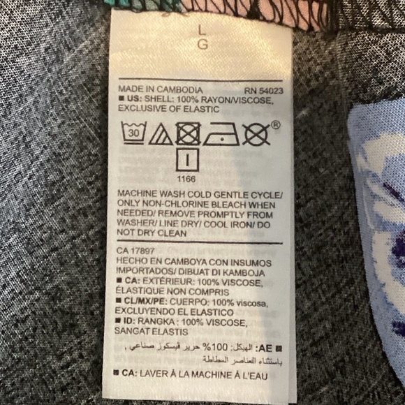 NWT Old Navy Black Tropical Bold Colorful Floral Sun Dress "Cami" Sz L #237i - Picture 7 of 7